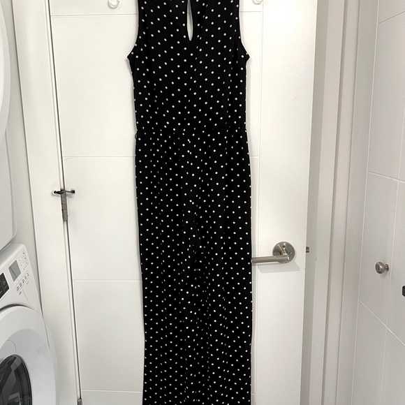 Suzy Shier Polka Dot Flowy Jumpsuit with Elastic Waist - Size S Missing belt! - Picture 2 of 7